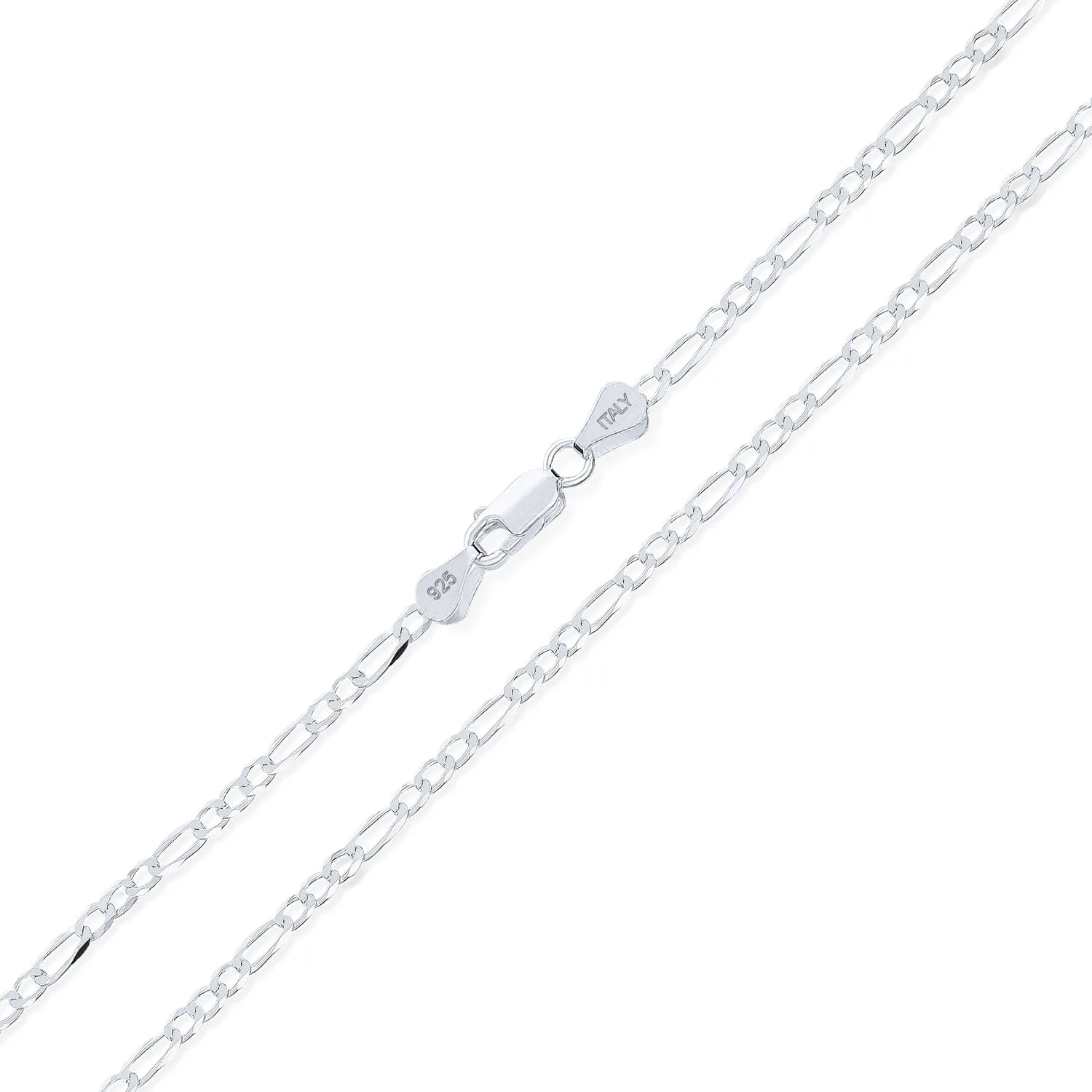 060 Gauge Sterling Silver Figaro Chain Necklace for Men Nickel-Free Made in Italy