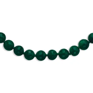 10-10.5mm Faceted Emerald Green Agate Necklace