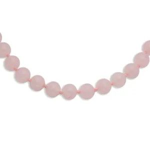 10-10.5mm Smooth Beaded Rose Quartz Necklace
