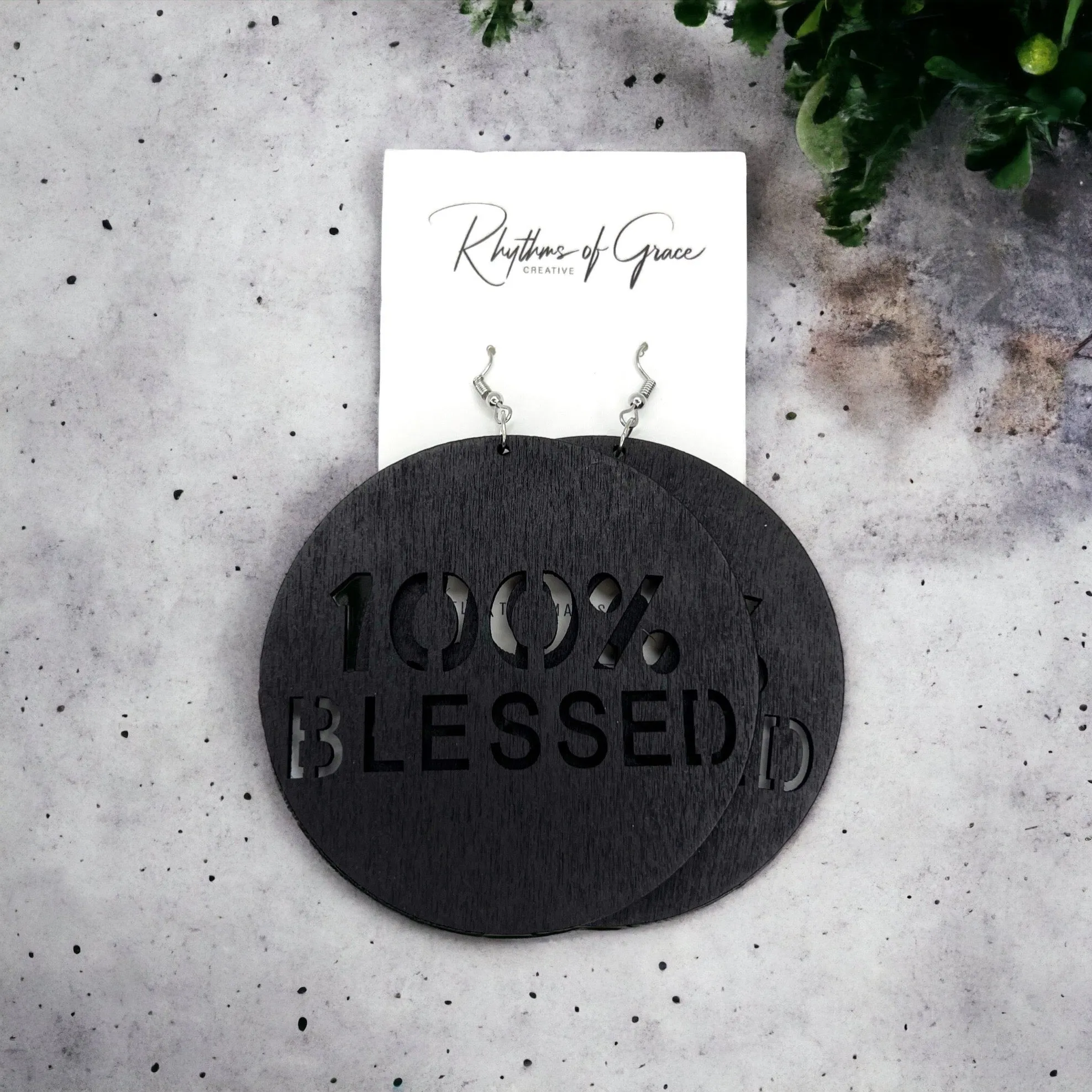 100% Blessed Earrings - Faith Earrings, Faith Accessories, Christian Earrings, Bohemian Earrings, Cross Jewelry, Cross Accessories