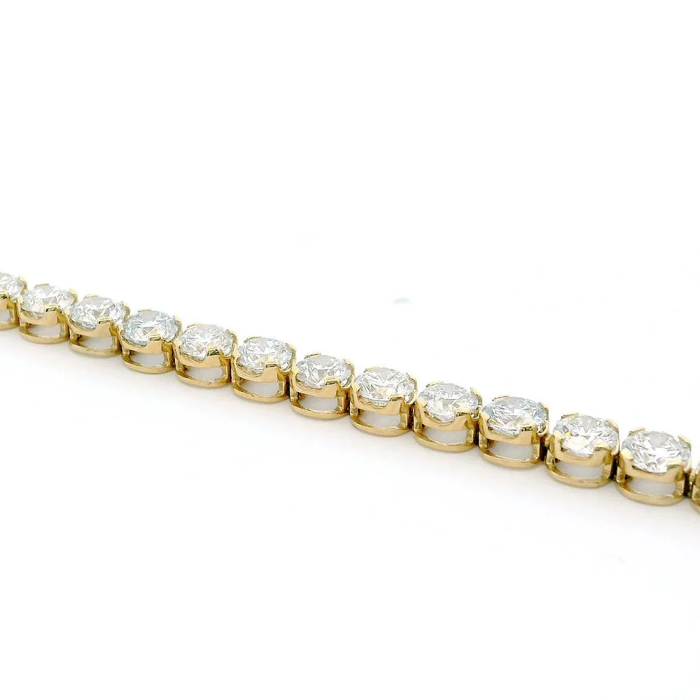 10ctw Modern & Stylish Lab-Created Diamond tennis bracelet 14k yellow gold