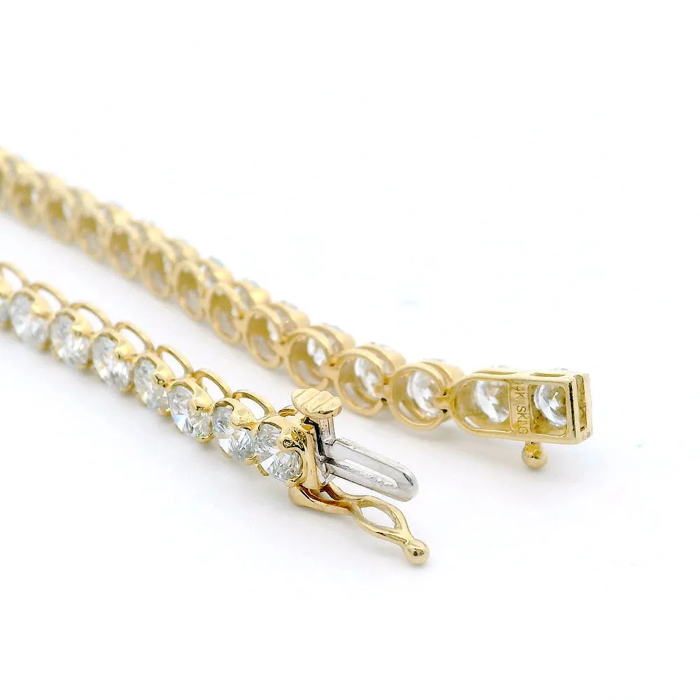 10ctw Modern & Stylish Lab-Created Diamond tennis bracelet 14k yellow gold