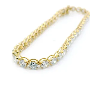 10ctw Modern & Stylish Lab-Created Diamond tennis bracelet 14k yellow gold