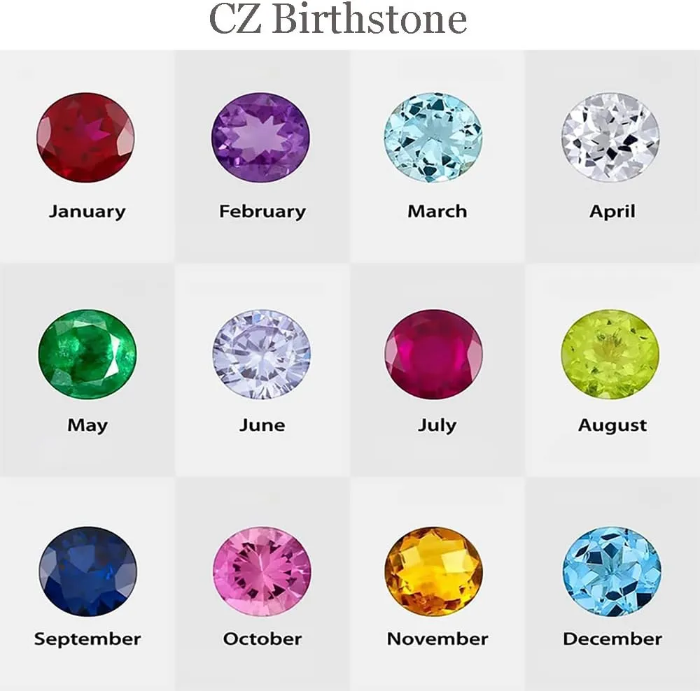 10k 14k 18k Solid Gold Personalized Mothers Rings with 1-8 CZ Birthstone, Real Gold Customized Name Rings for Mom Mothers Ring Jewelry Gifts for Mothers Day Birthday
