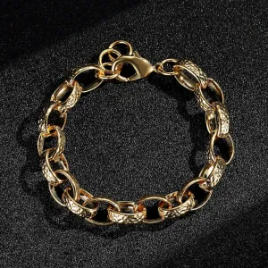 10mm Gold Filled Oval Belcher Bracelet for Women 7/8 Inches