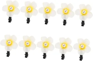 10pcs Hawaiian Plumeria Hair Clips Artificial Floral Barrettes for Women Secure Side Clip Design Tropical Beach Hair Accessories for Summer Weddings and Vacations