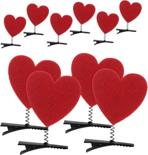 10pcs Heart Hair Clips Set Cute Valentine Accessories for Women Soft Comfortable Hairpins for Party Favors Decorations Charming Heart Design for Valentine's Day