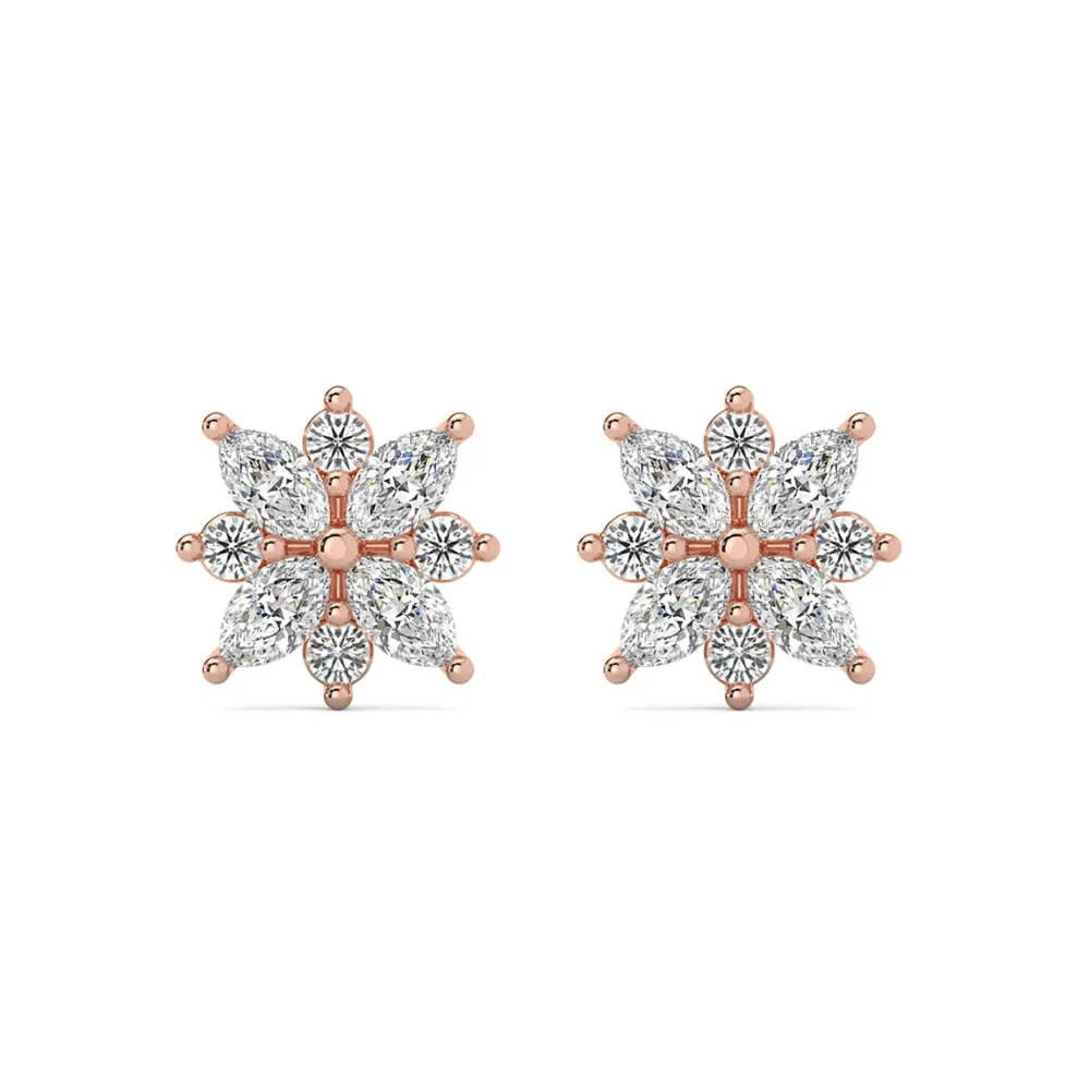 1/2Ct Marquise Star Diamond Earrings 14k Gold Earrings Lab Grown