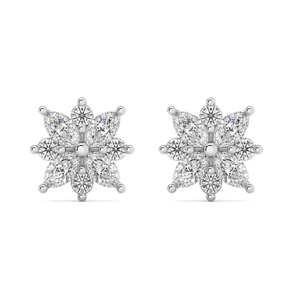 1/2Ct Marquise Star Diamond Earrings 14k Gold Earrings Lab Grown