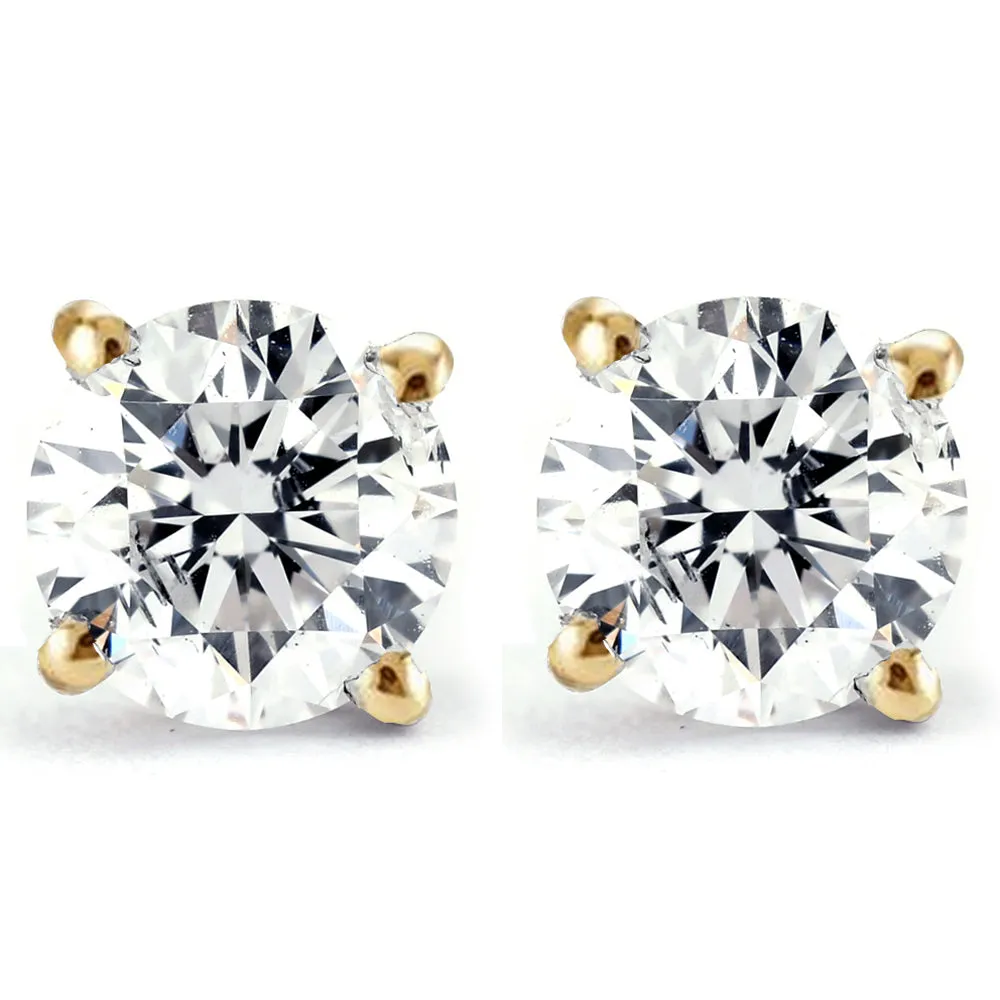 1/4 Ct TDW Genuine Diamond Studs Available in 14k White or Yellow Gold