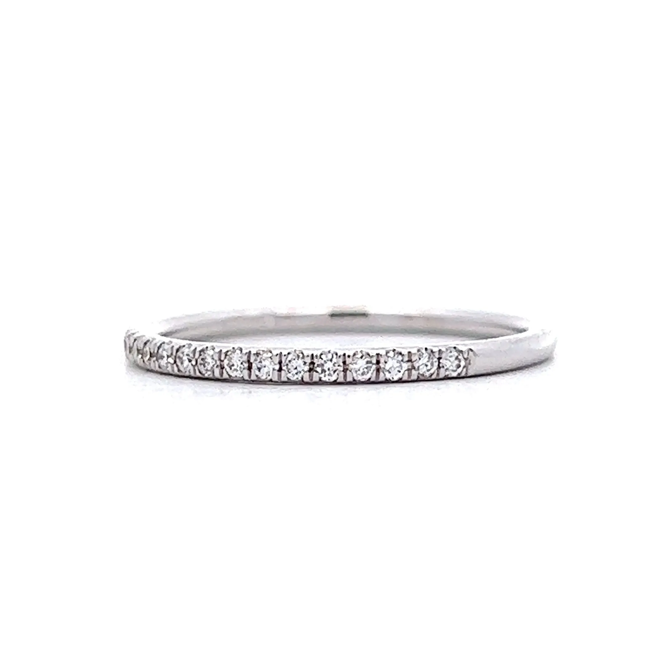 .14 Thin Diamond Wedding Band in 14k White Gold
