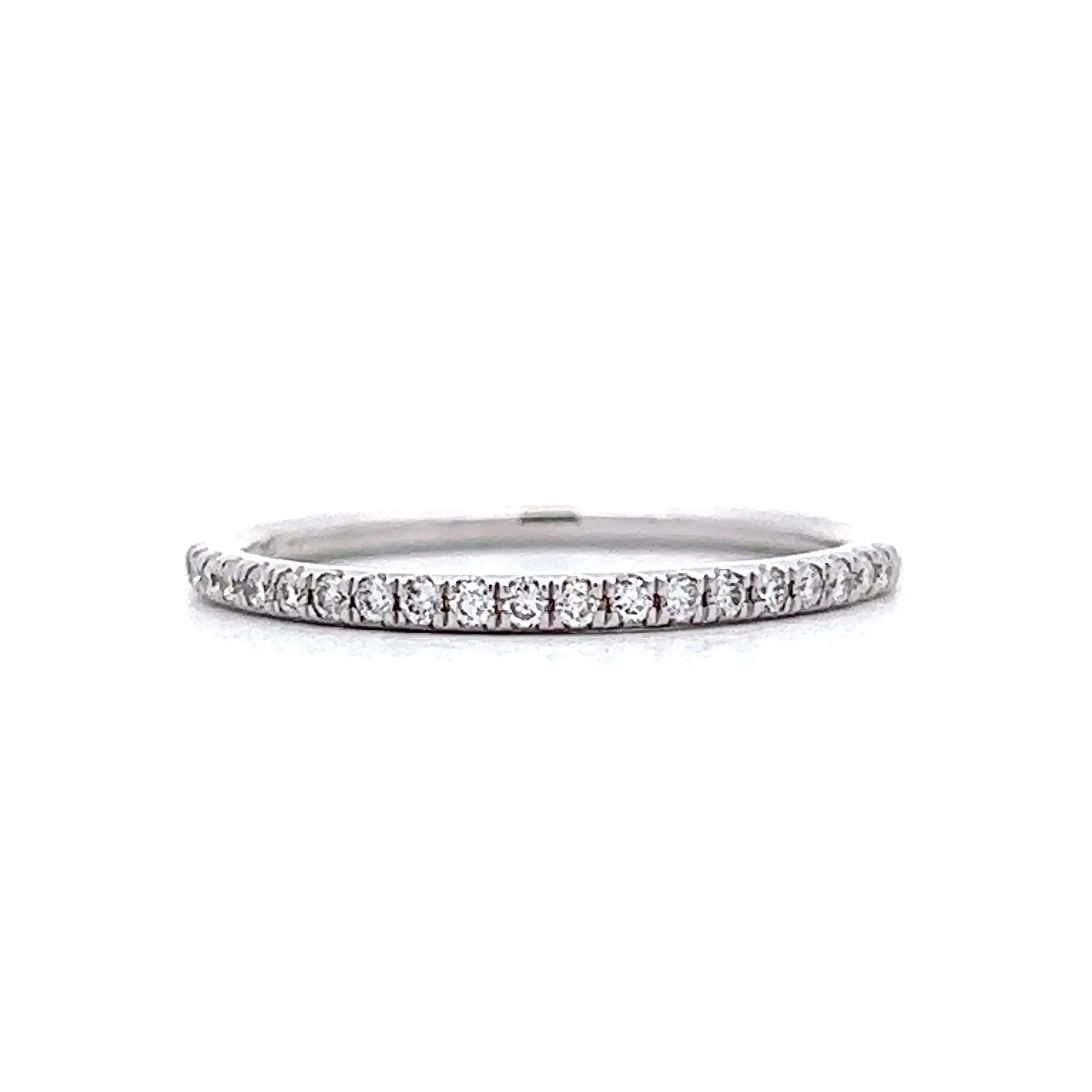 .14 Thin Diamond Wedding Band in 14k White Gold