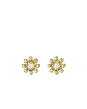 14k Diamond Mini Daisy Earrings