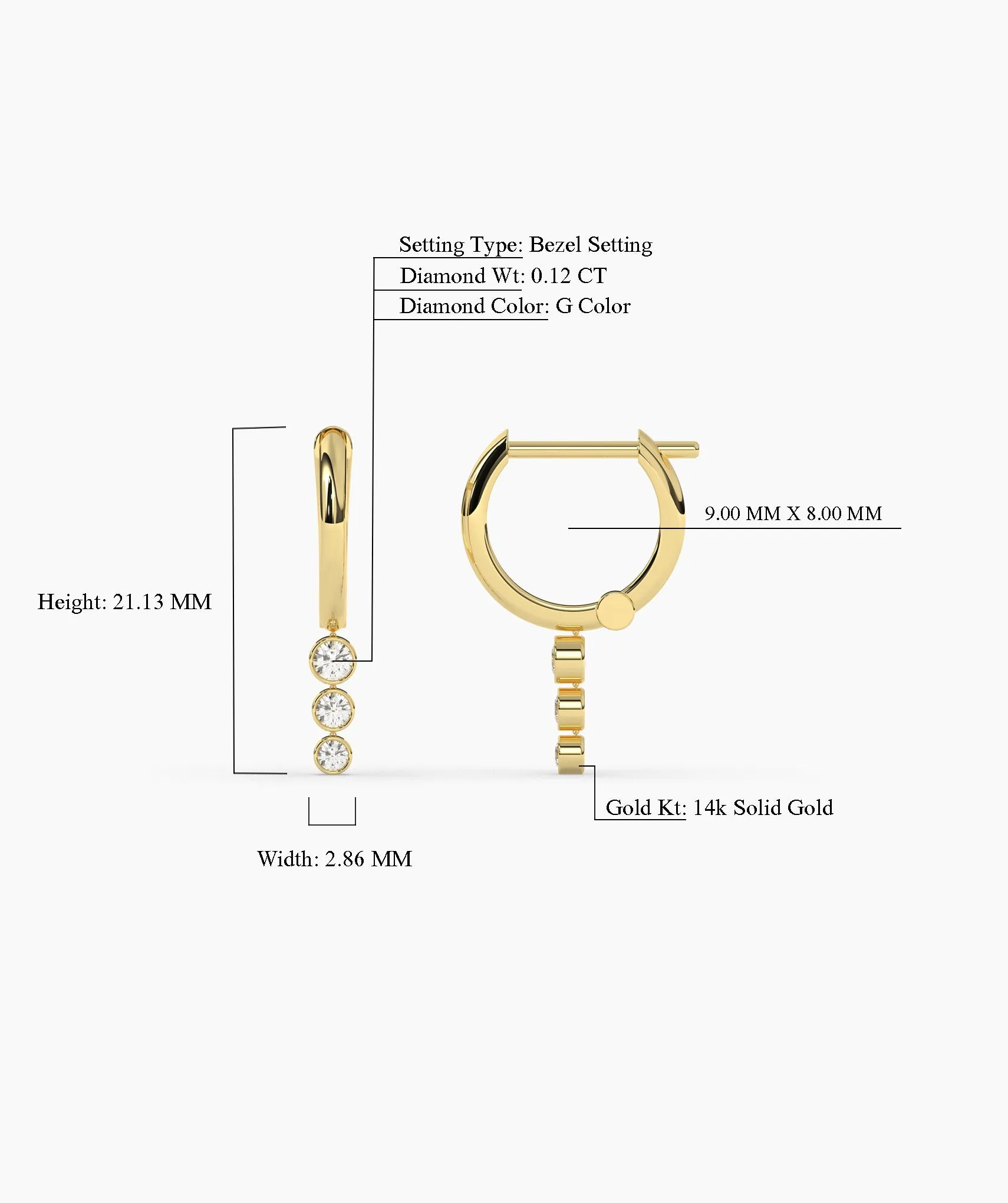 14K Gold Cascade Earrings