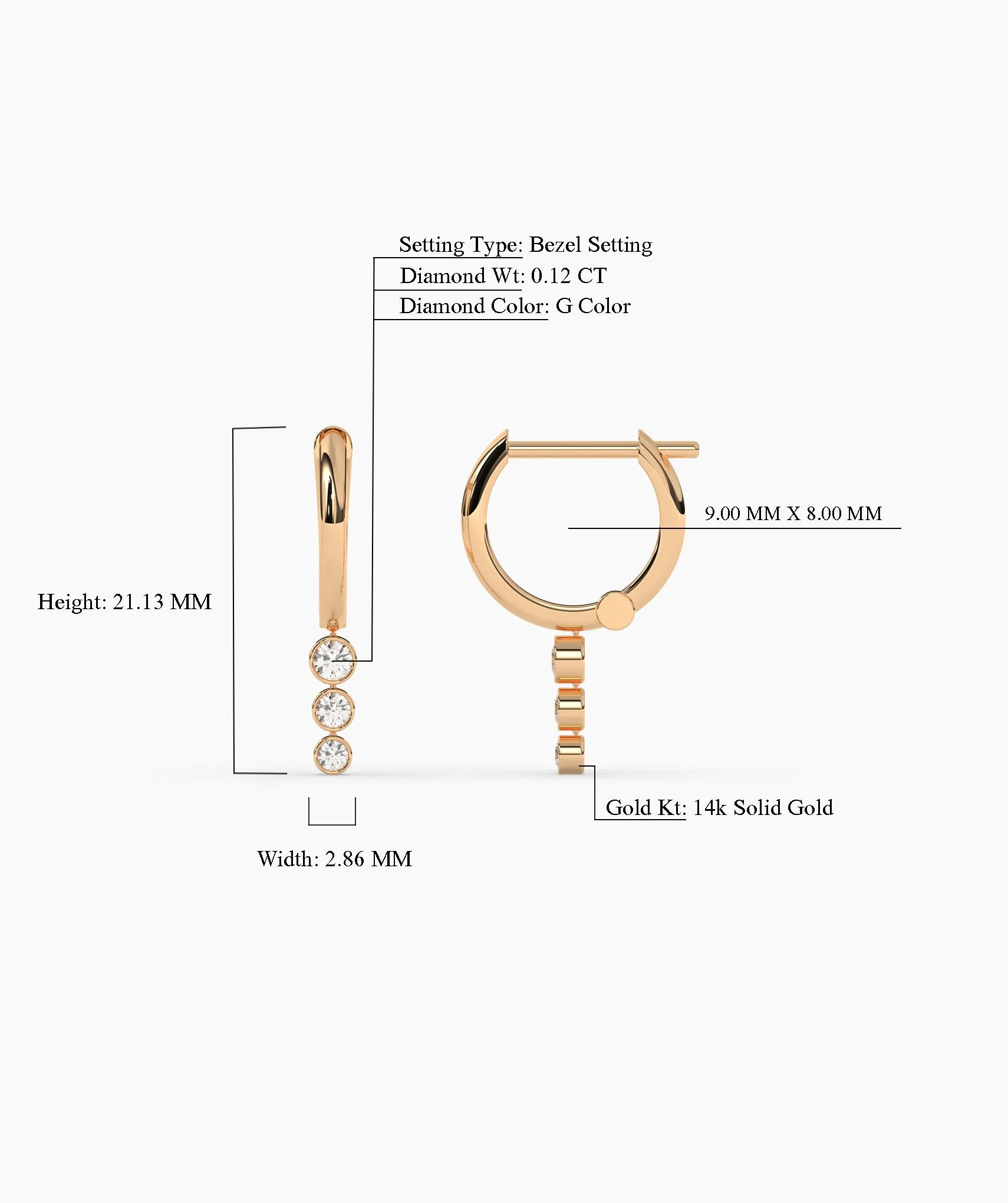 14K Gold Cascade Earrings