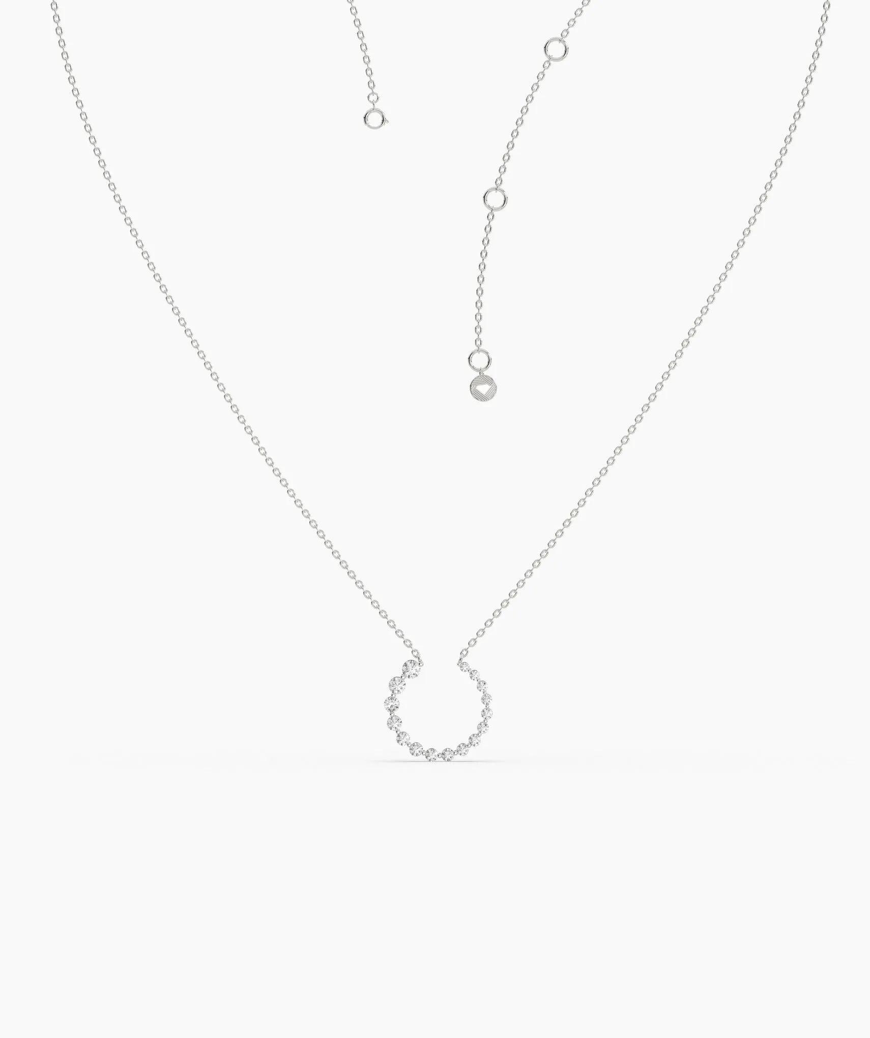 14K Gold Circle Diamond Necklace