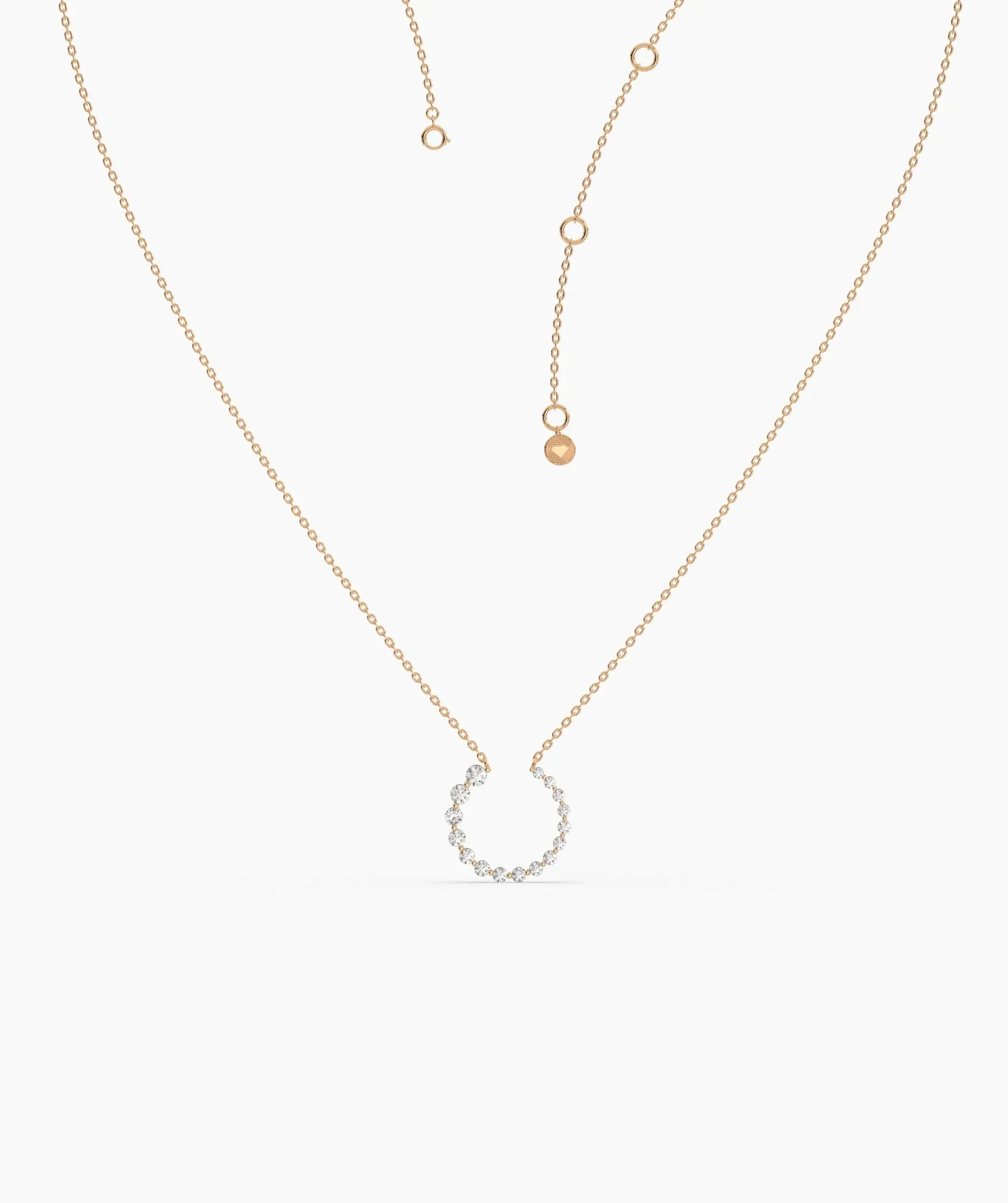 14K Gold Circle Diamond Necklace