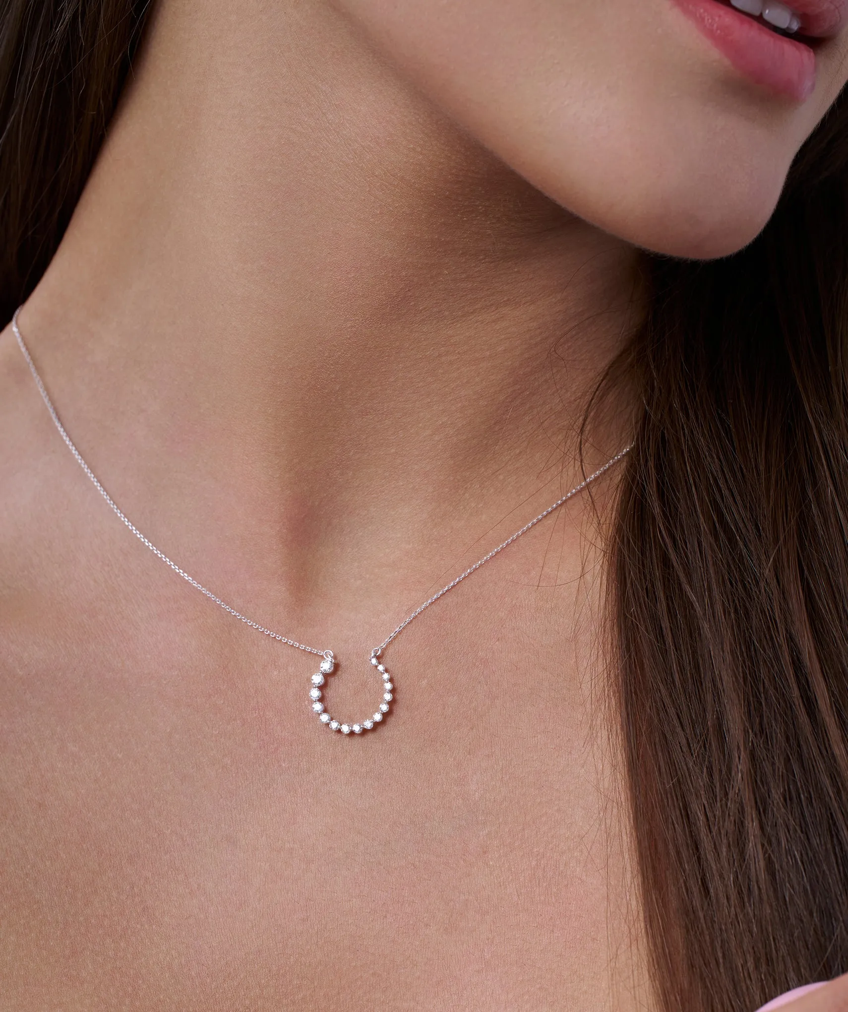 14K Gold Circle Diamond Necklace