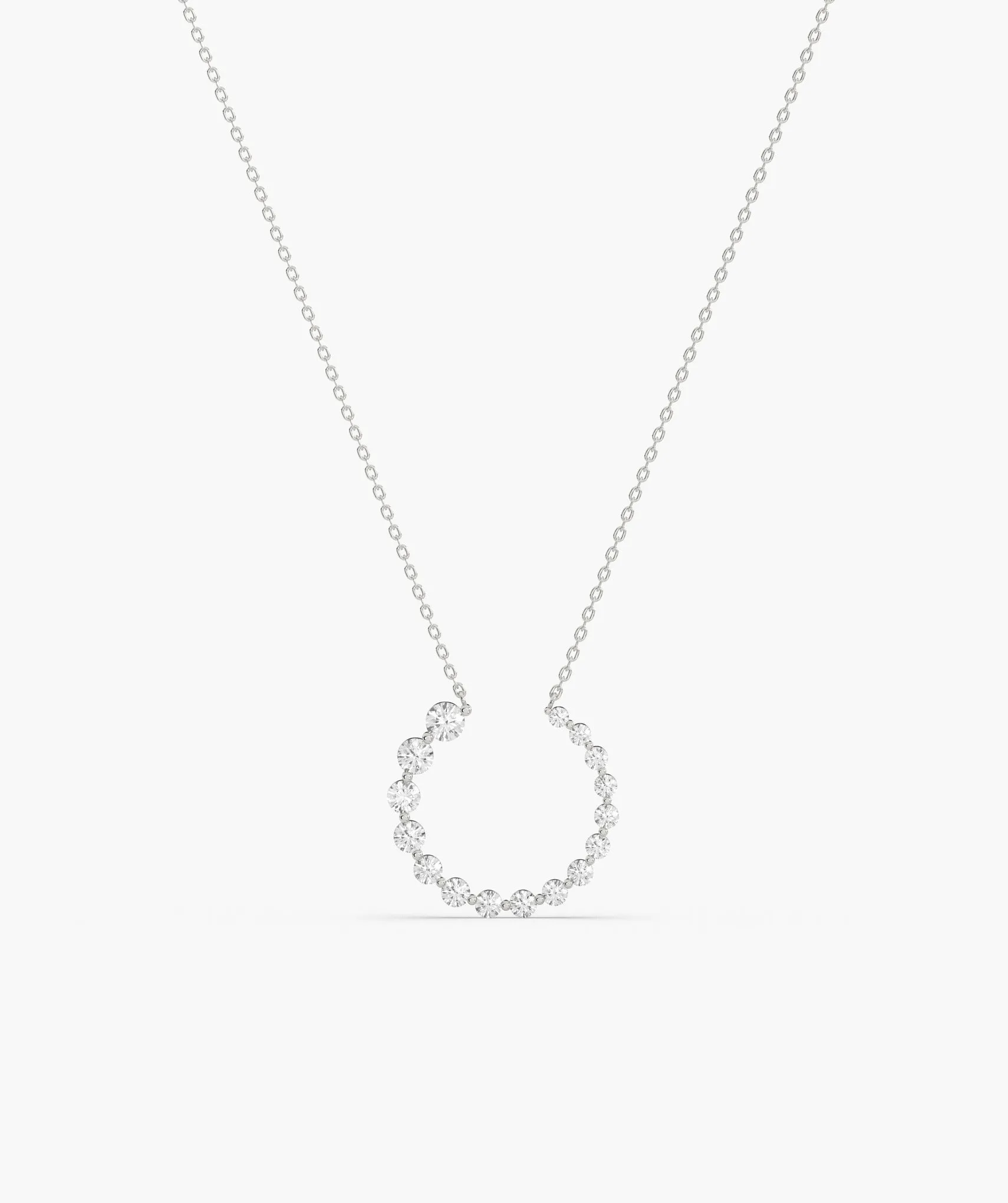 14K Gold Circle Diamond Necklace