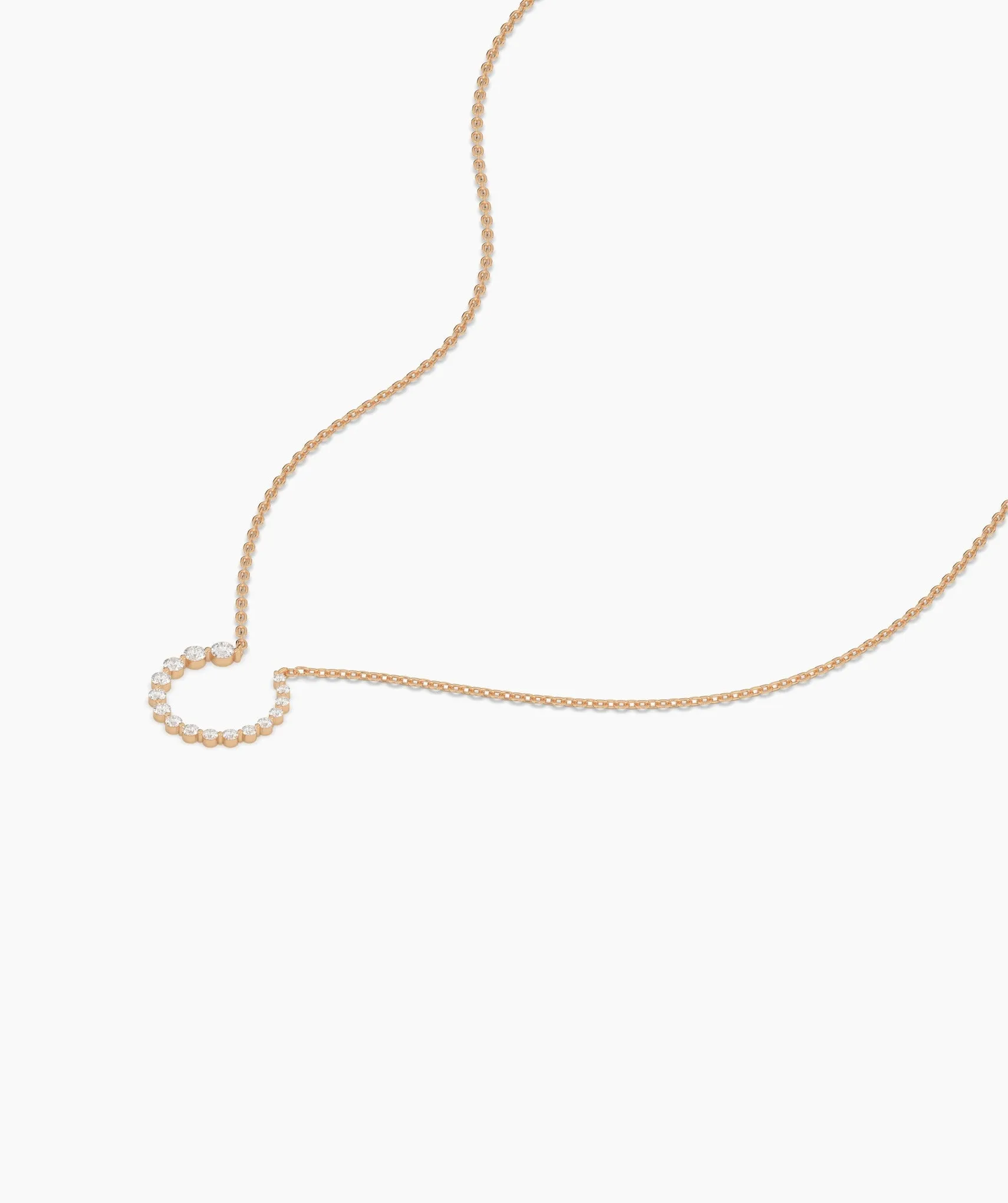 14K Gold Circle Diamond Necklace