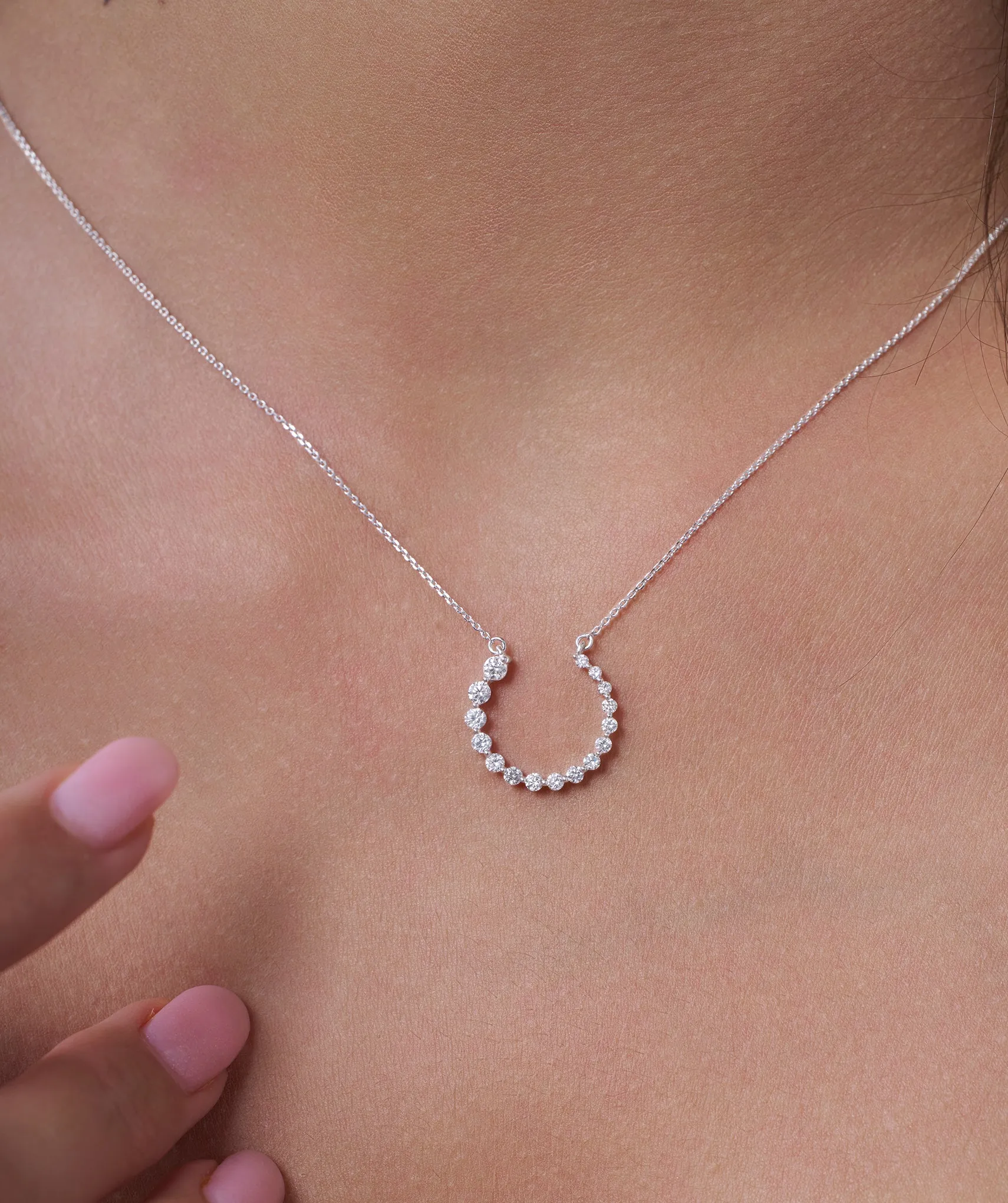 14K Gold Circle Diamond Necklace