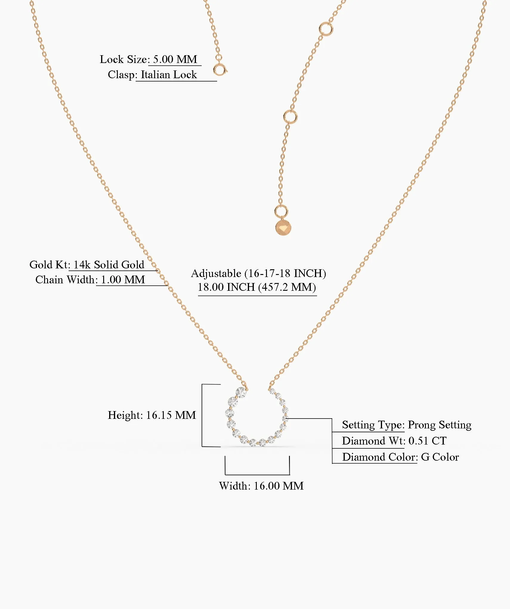 14K Gold Circle Diamond Necklace