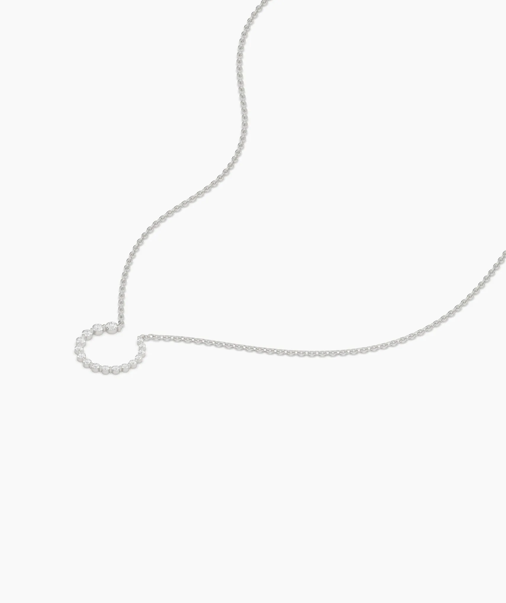 14K Gold Circle Diamond Necklace
