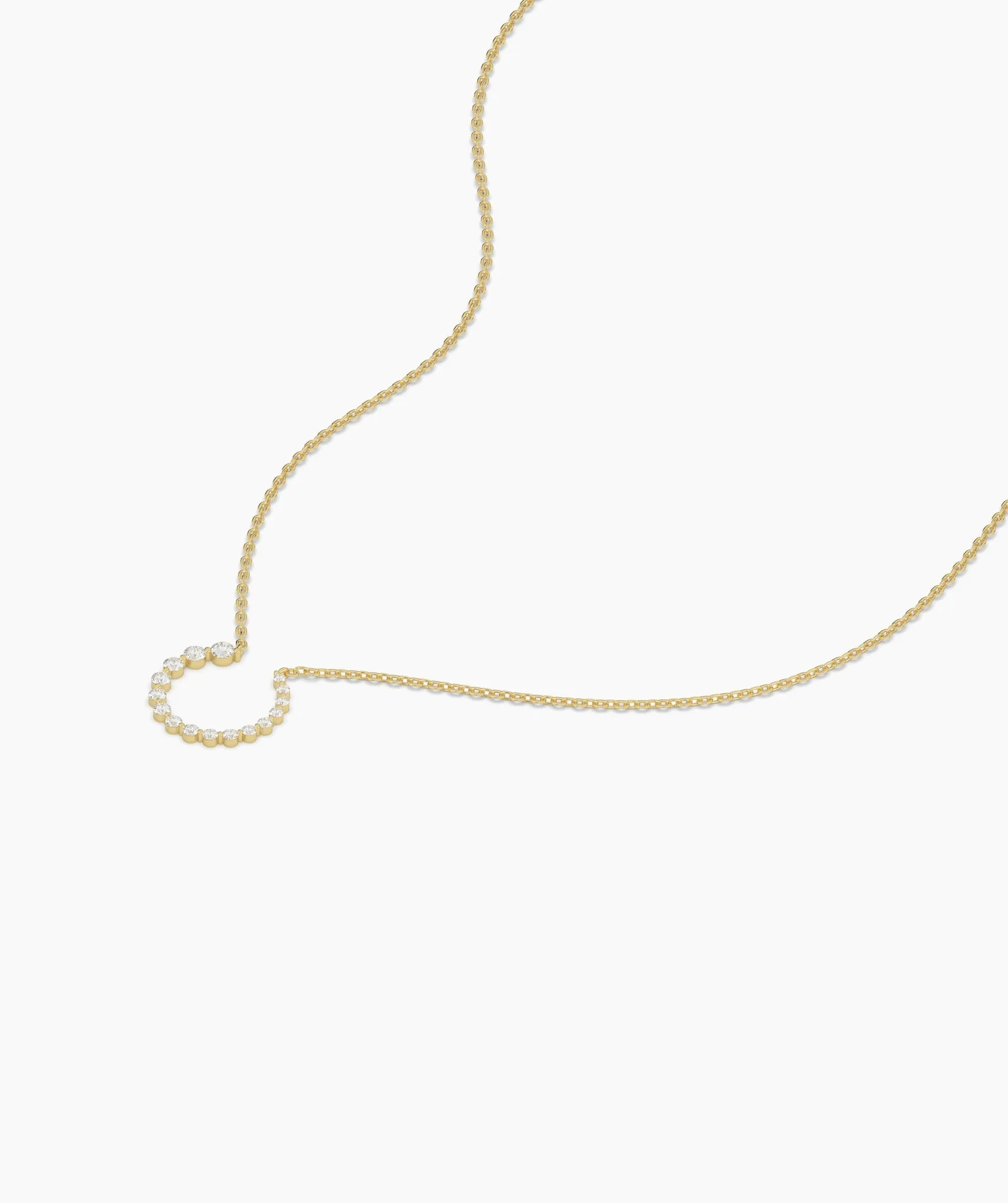 14K Gold Circle Diamond Necklace
