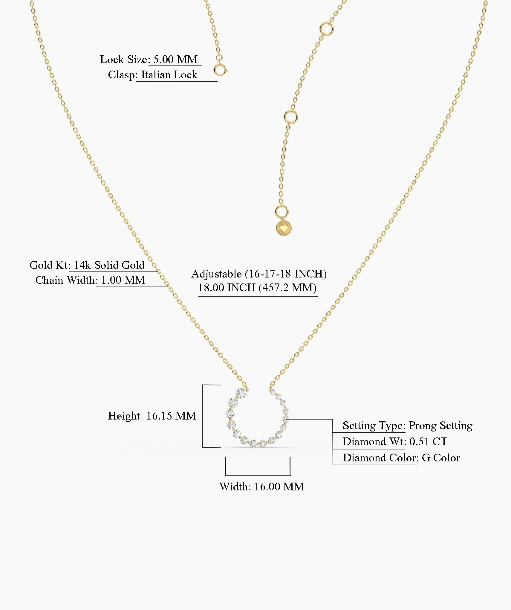14K Gold Circle Diamond Necklace