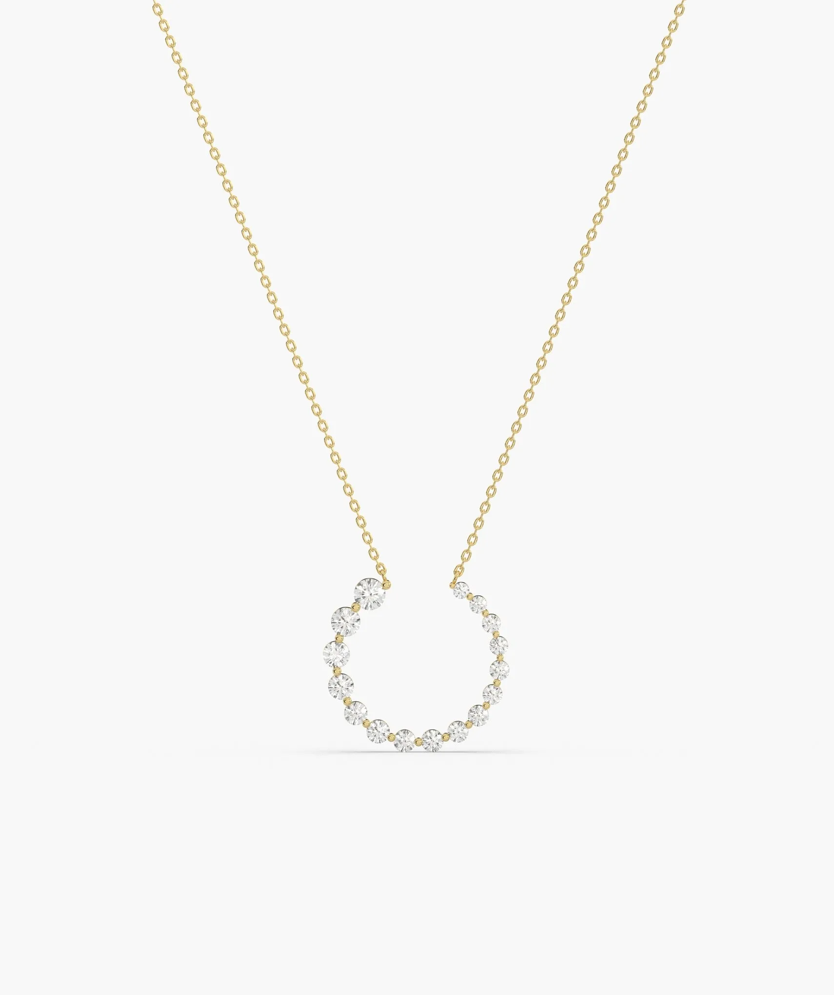 14K Gold Circle Diamond Necklace