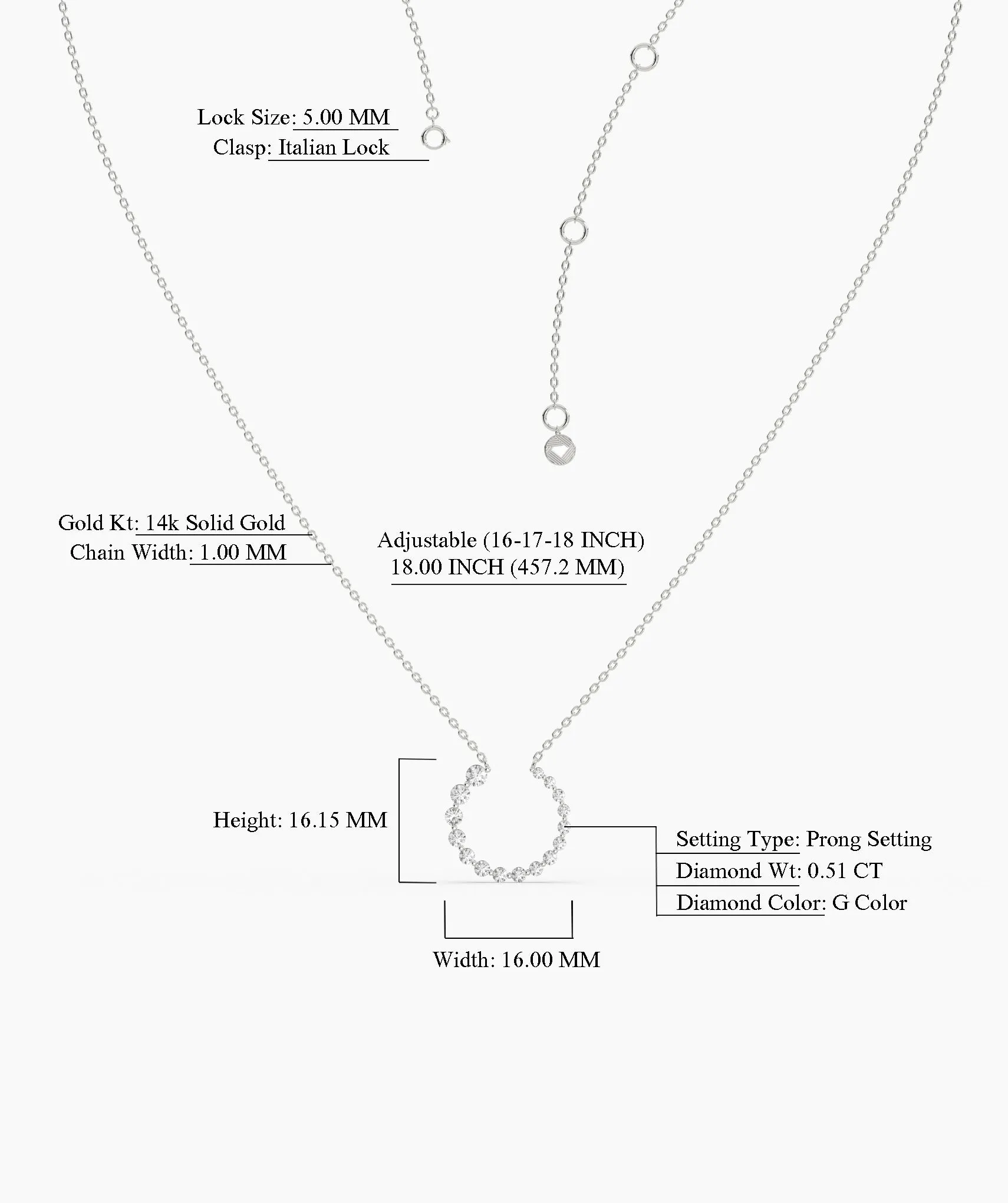 14K Gold Circle Diamond Necklace