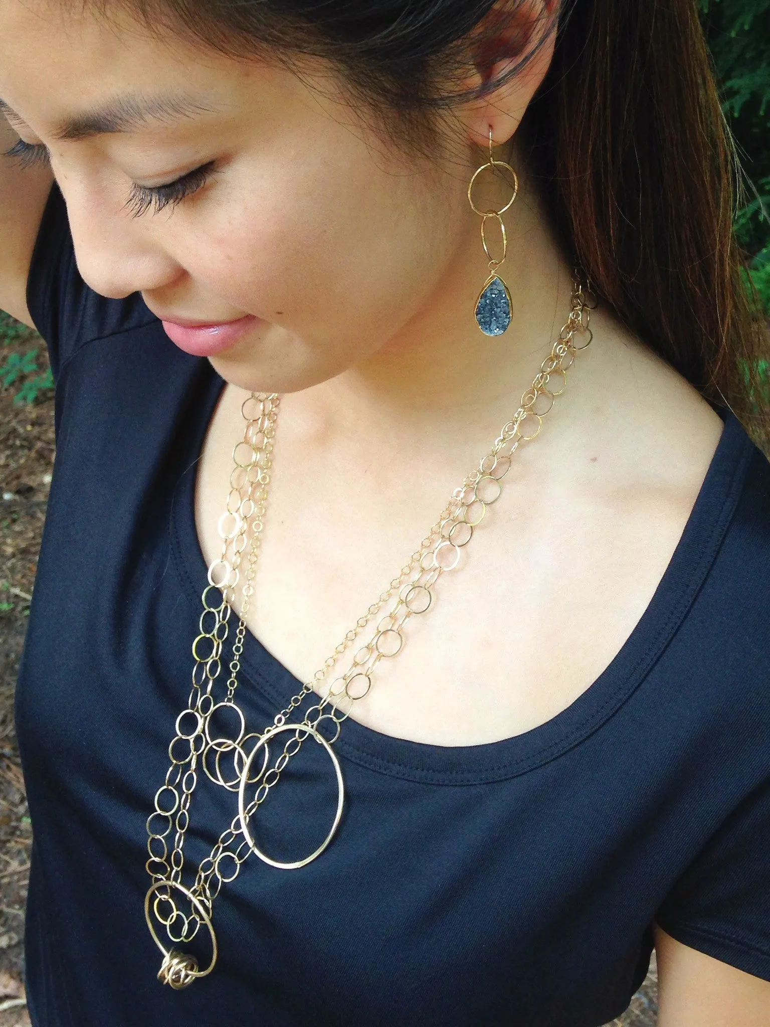 14K Gold-fill Shooting Star necklace with medium chain