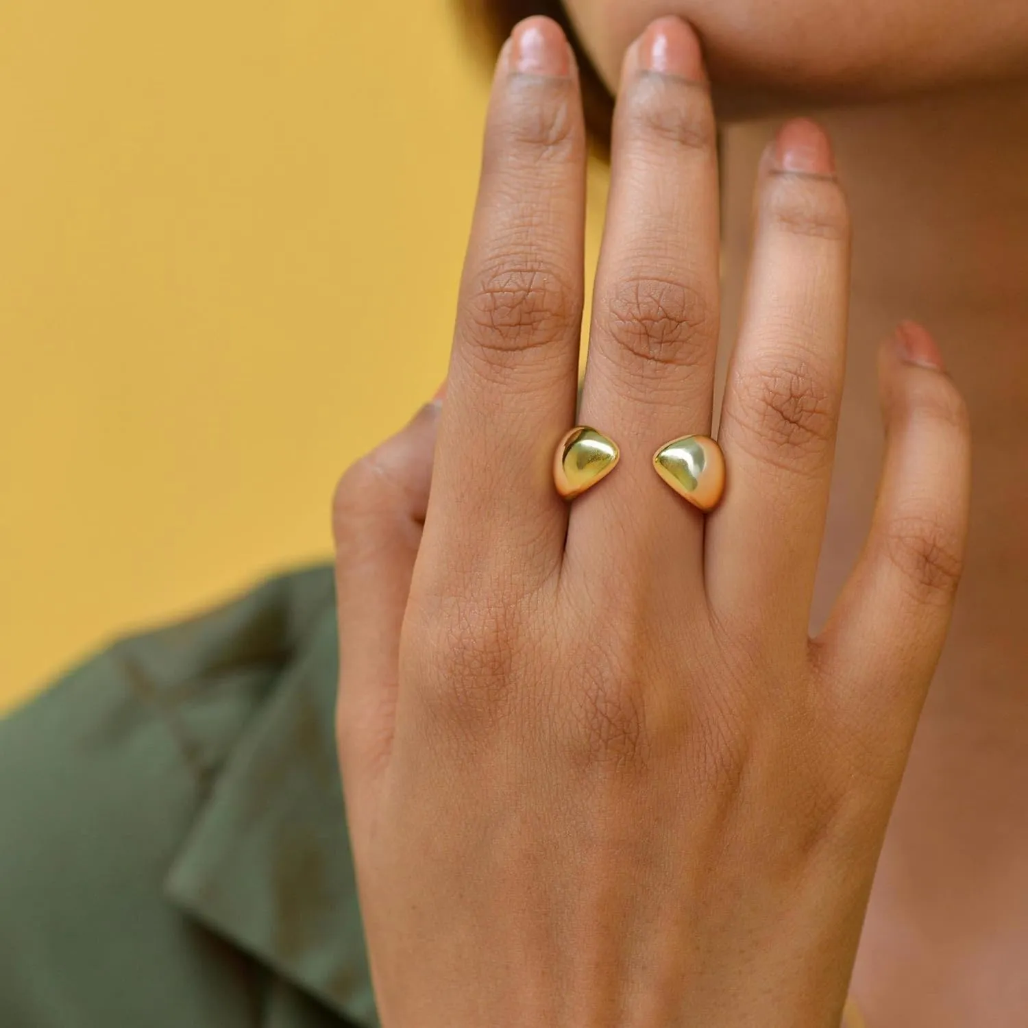 14K Gold Non Tarnish Rings for Women Gold Band Rings Woman Open Design Fluidity of Modern Style 5-9