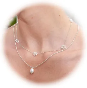 14K Gold Pearl Necklace for Women Trendy, Dainty Heart Layered Gold Necklaces Stack Cute Beach Choker Gold Necklaces for Women Set Gifts