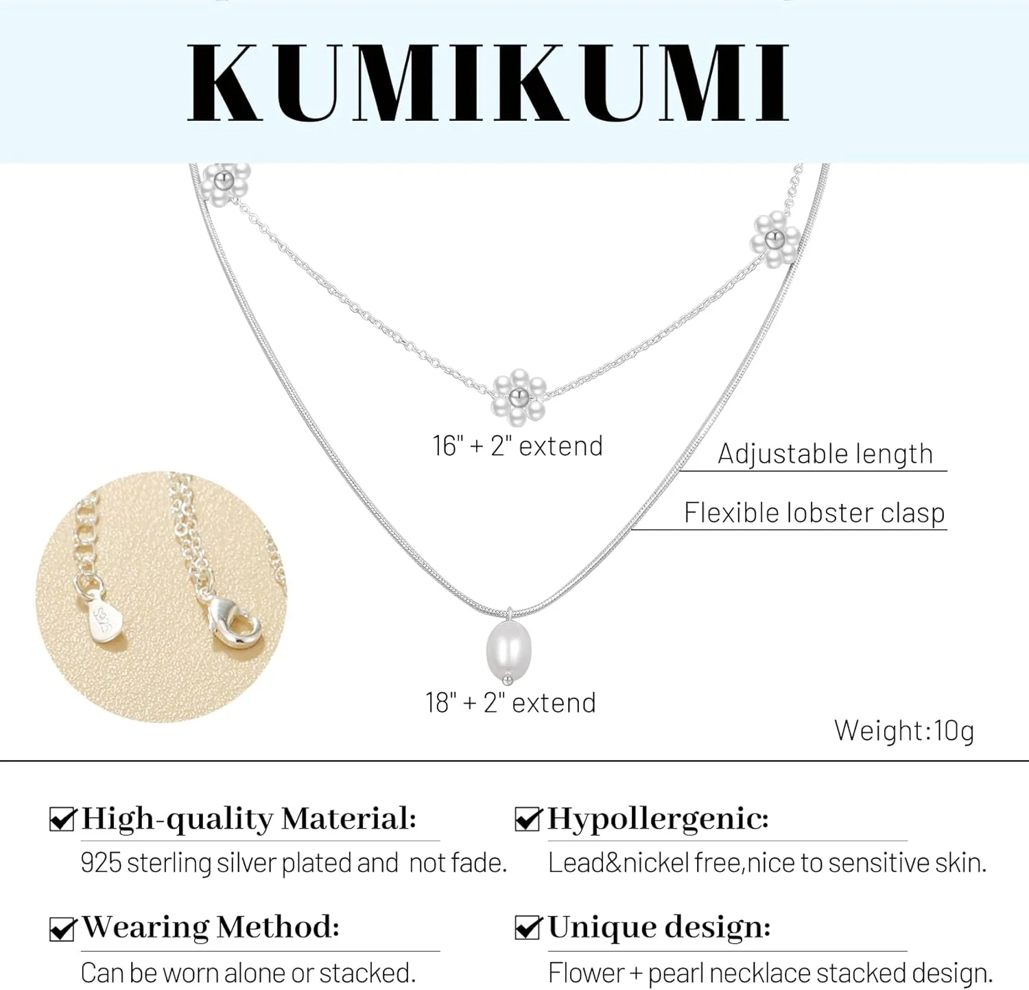 14K Gold Pearl Necklace for Women Trendy, Dainty Heart Layered Gold Necklaces Stack Cute Beach Choker Gold Necklaces for Women Set Gifts