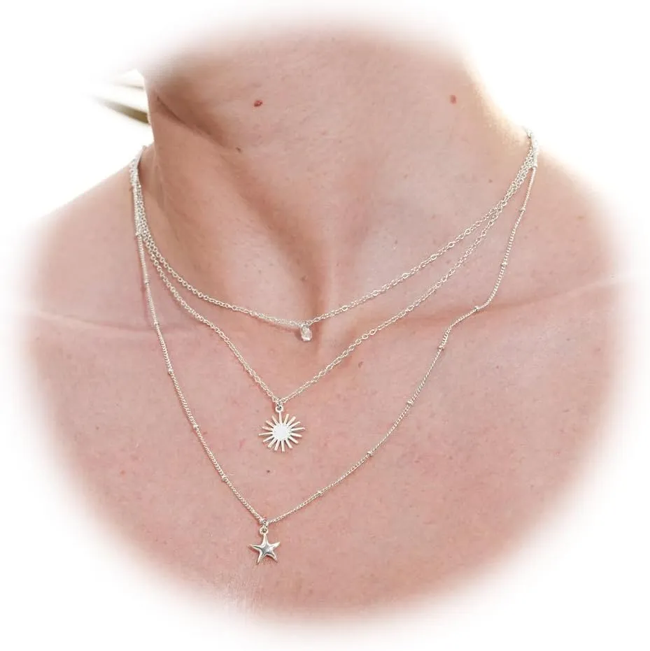 14K Gold Pearl Necklace for Women Trendy, Dainty Heart Layered Gold Necklaces Stack Cute Beach Choker Gold Necklaces for Women Set Gifts