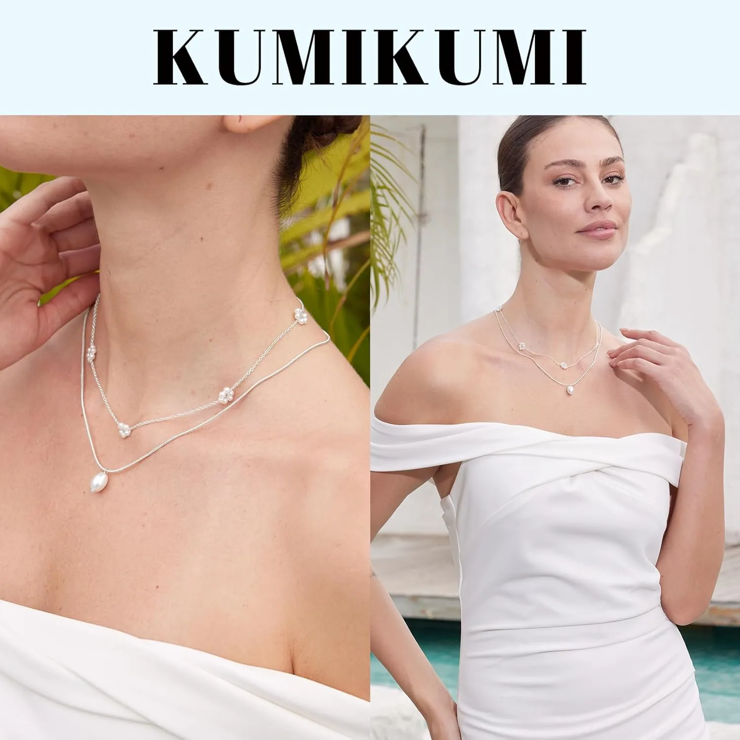 14K Gold Pearl Necklace for Women Trendy, Dainty Heart Layered Gold Necklaces Stack Cute Beach Choker Gold Necklaces for Women Set Gifts