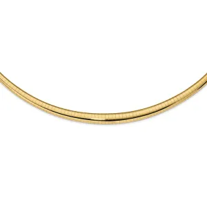 14K Gold Polished Omega Necklace with Lobster Clasp - Elegant 16"