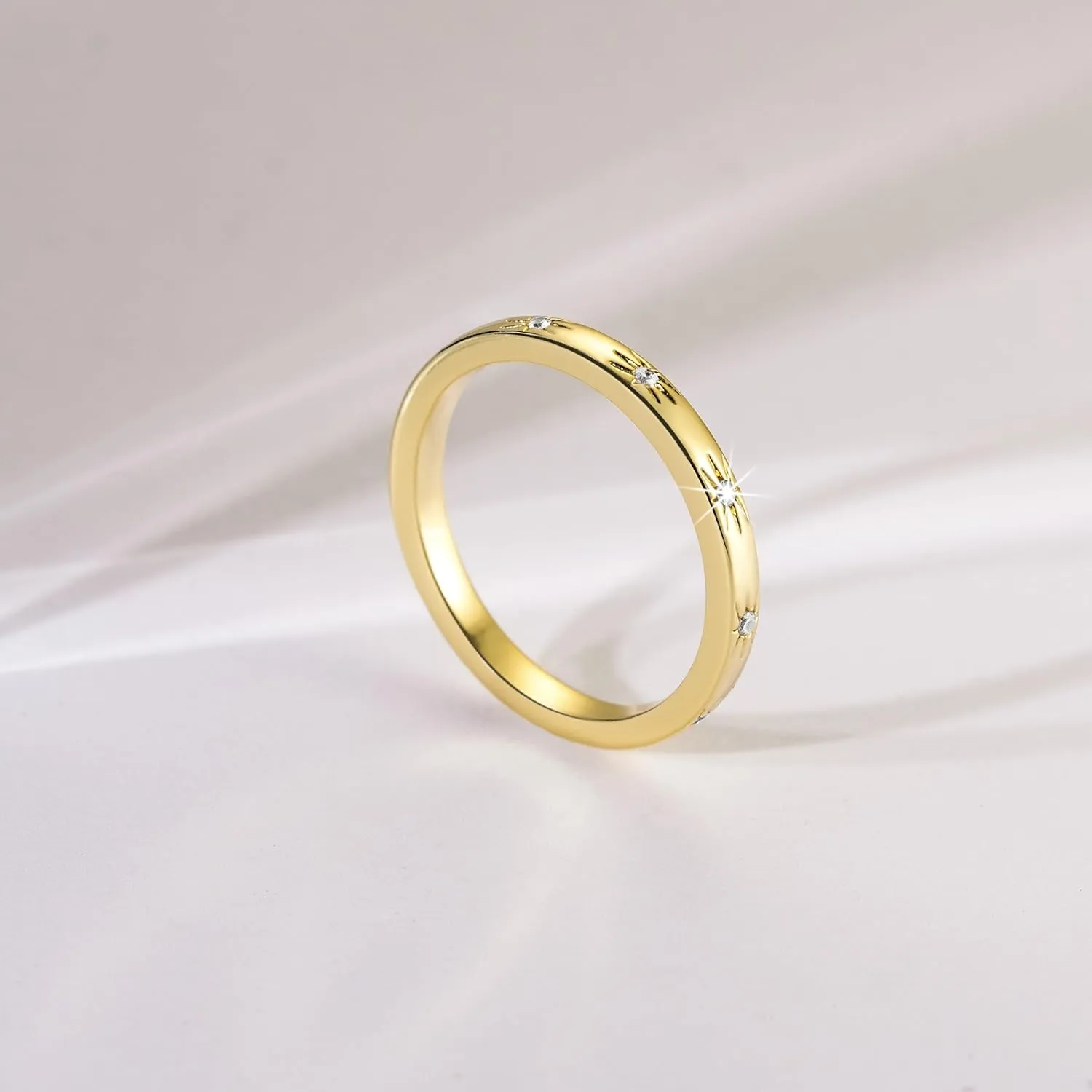14K Gold Rings for Women Cubic Zirconia Non Tarnish Dainty Gold Rings for Women Beauty and resilience Cute Jewelry 5,6,7,8,9