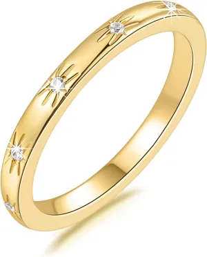 14K Gold Rings for Women Cubic Zirconia Non Tarnish Dainty Gold Rings for Women Beauty and resilience Cute Jewelry 5,6,7,8,9