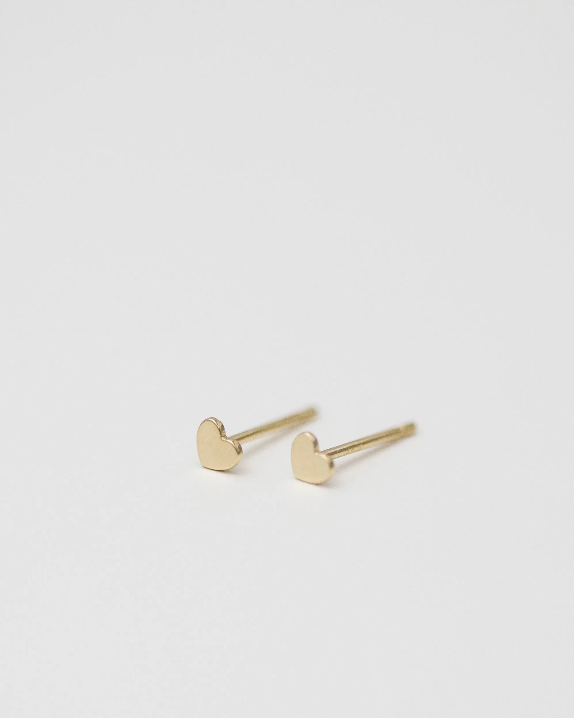 14K Mini Heart Stud Earrings