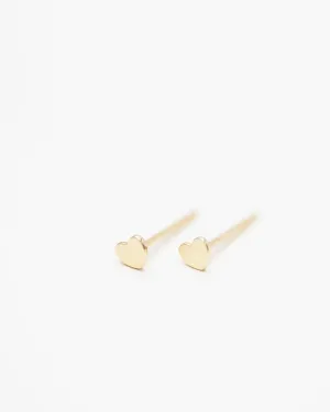 14K Mini Heart Stud Earrings