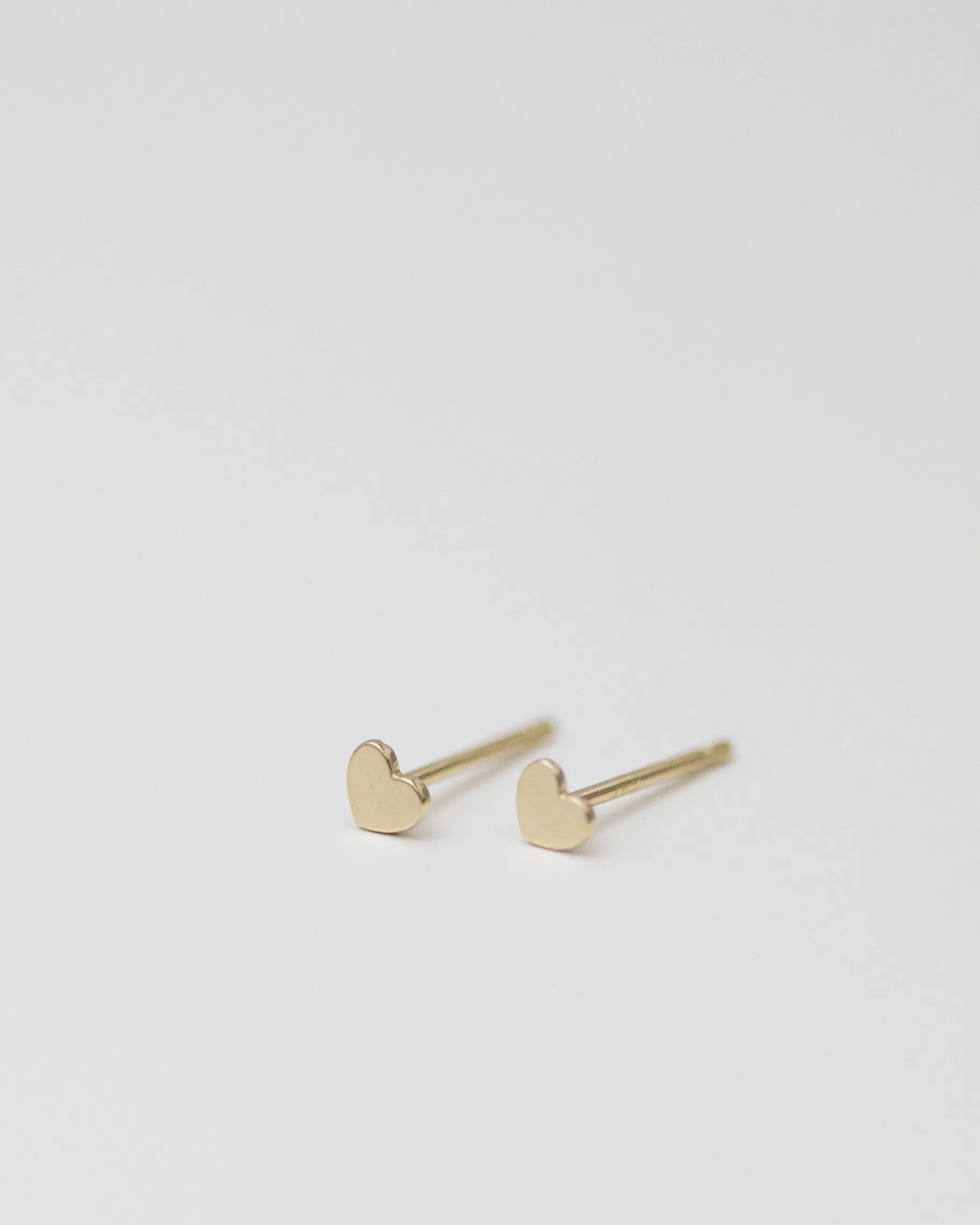 14K Mini Heart Stud Earrings