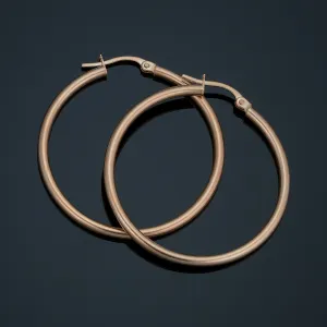 14k Rose Gold Hoop Earrings (30 mm)