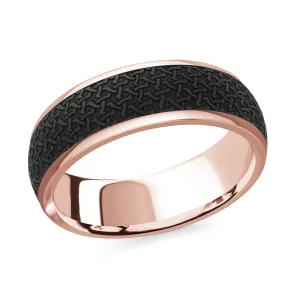 14K Rose Gold Ring from the Noir Collection by Malo - MRDA-081-7P