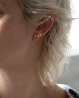 14k Star Climber Earrings