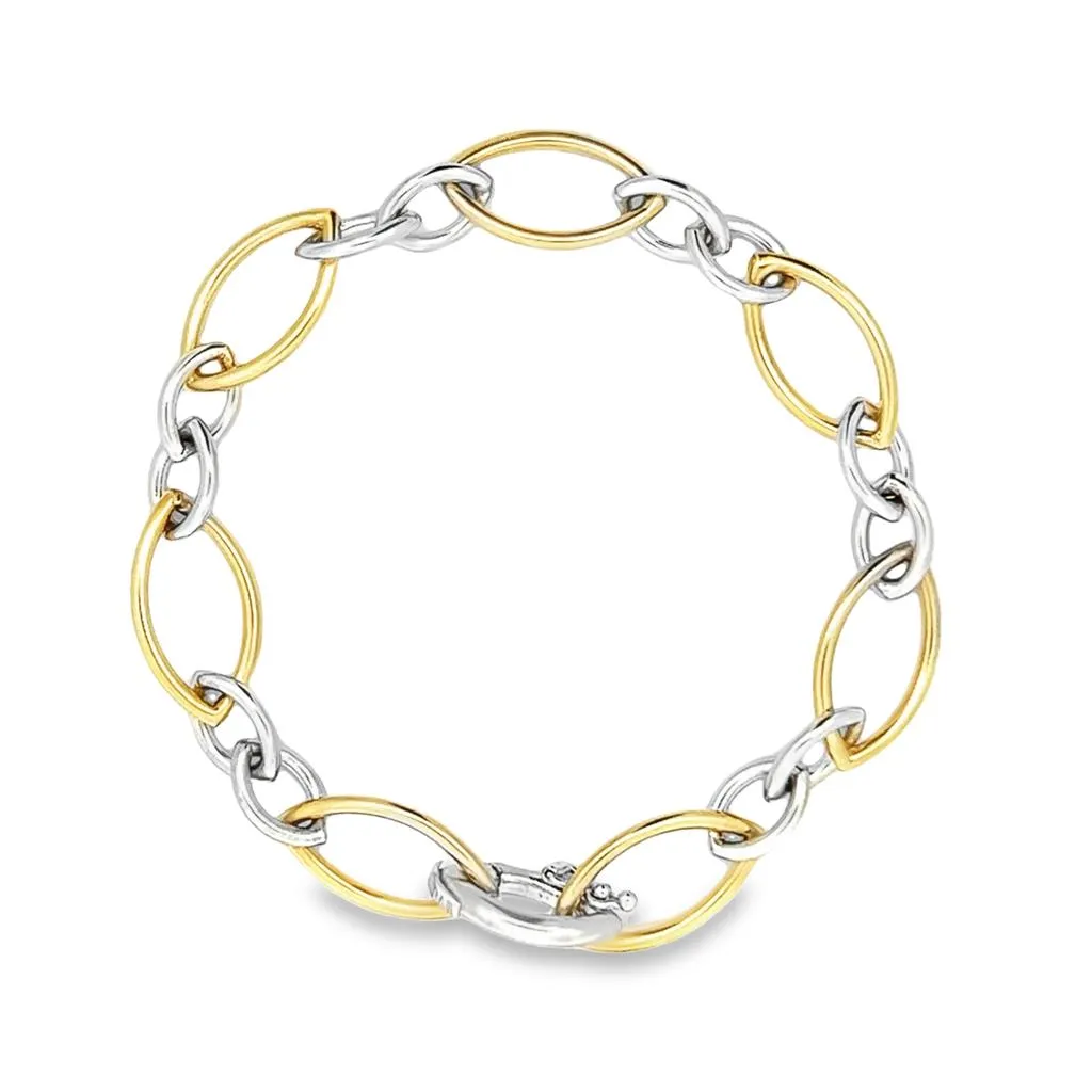 14K Two-Tone 10mm Fancy Link Bracelet