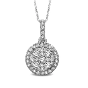 14K White Gold 1 1/3 Ctw Diamond Fashion Pendant
