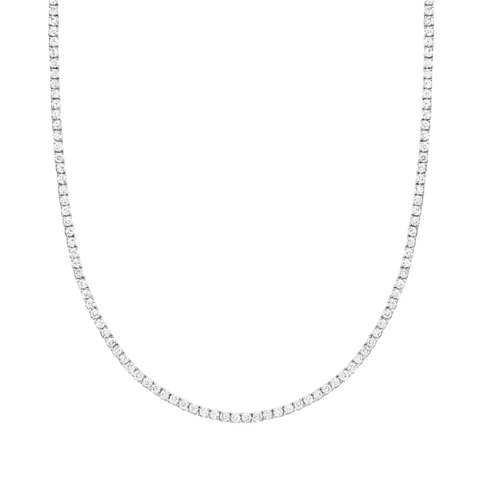 14K White Gold 5ctw Diamond Tennis Necklace