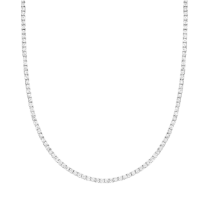 14K White Gold 5ctw Diamond Tennis Necklace